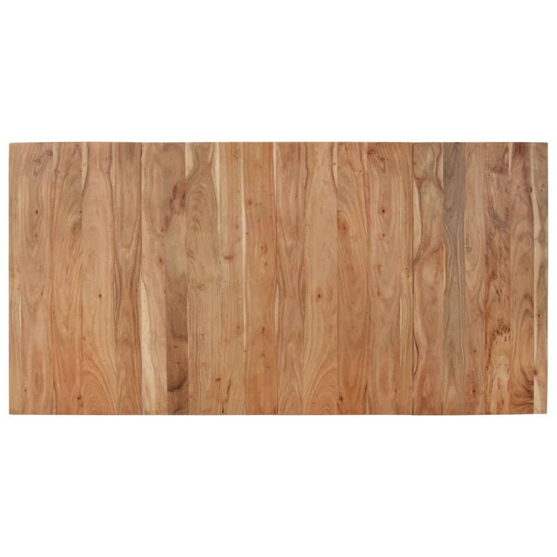 vidaXL fekete tömör akácfa étkezőasztal 180 x 90 x 77 cm