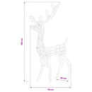 vidaXL 3 db meleg fehér fényű akril karácsonyi rénszarvasdísz 128 cm