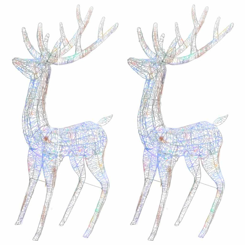 vidaXL 2 db színes XXL akril karácsonyi rénszarvas 250 LED 180 cm