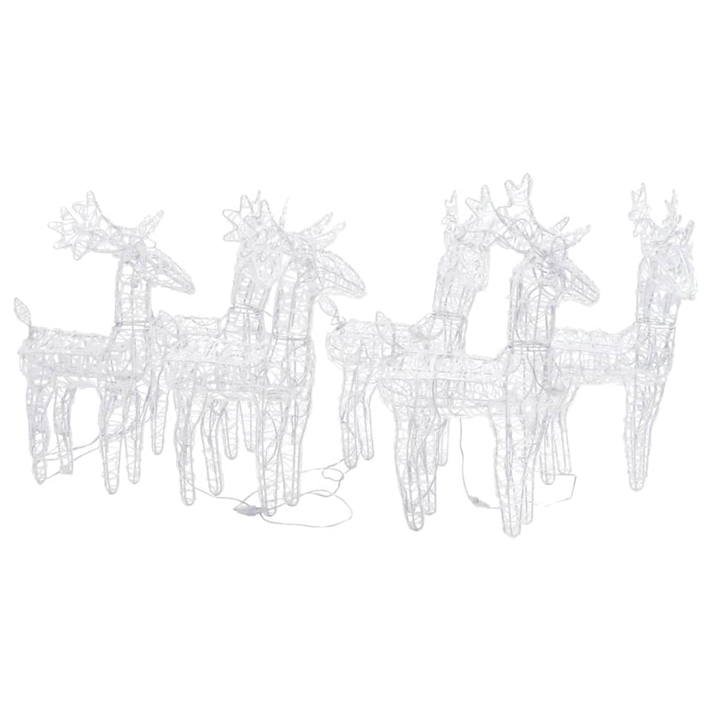 vidaXL 6 db akril karácsonyi rénszarvas többszínű 240 LED-del