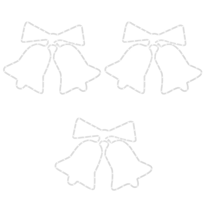 vidaXL 3 db karácsonyi harangok 72 LED-del 50x56 cm