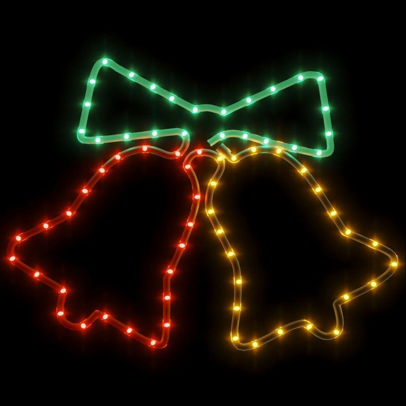 vidaXL 3 db karácsonyi harangok 72 LED-del 50x56 cm