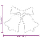 vidaXL 3 db karácsonyi harangok 72 LED-del 50x56 cm