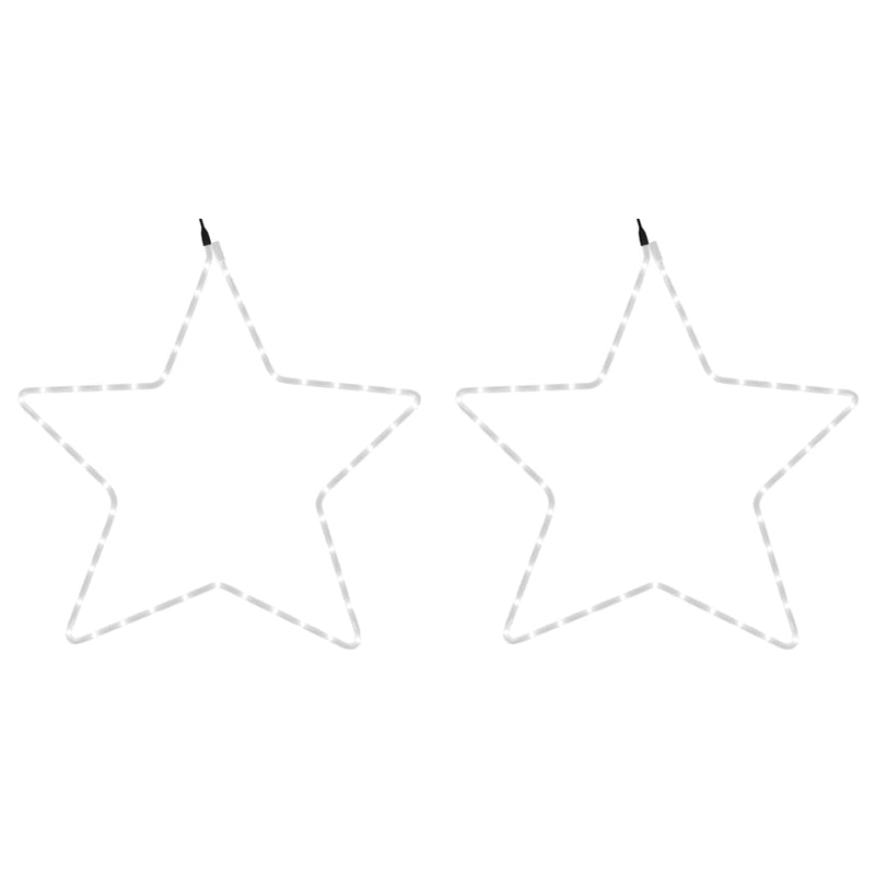 vidaXL 2 db meleg fehér karácsonyi csillagok 48 LED-del 56 cm