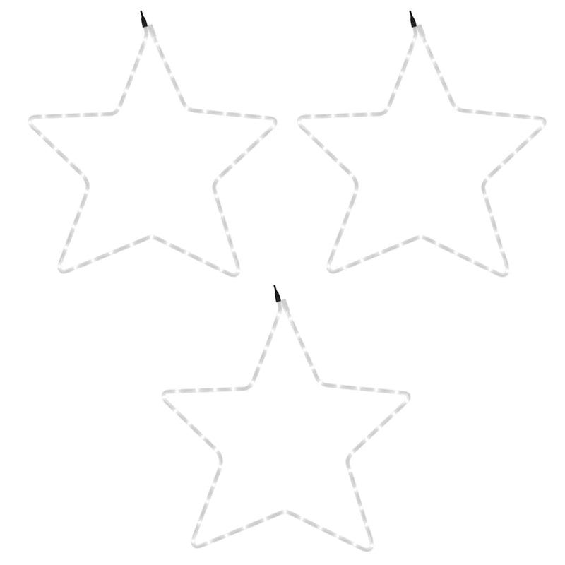 vidaXL 3 db meleg fehér karácsonyi csillagok 48 LED-del 56 cm