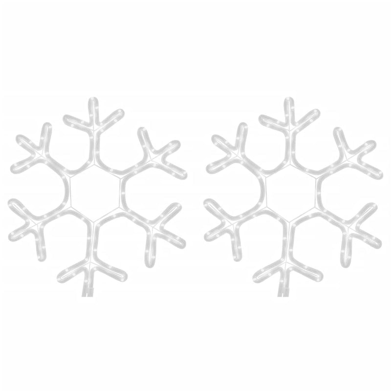 vidaXL 2 db meleg fehér karácsonyi hópehely LED-del 38 x 37 cm