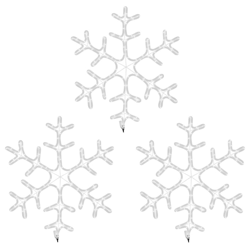 vidaXL 3 db meleg fehér karácsonyi hópehely LED-del 59 x 59 cm