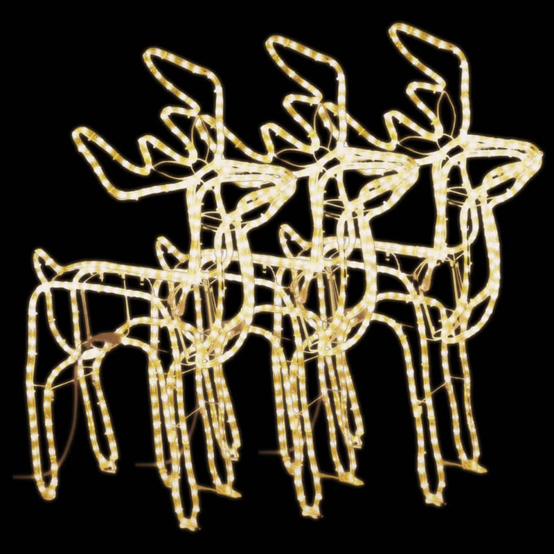 vidaXL 3 db meleg fehér karácsonyi rénszarvas forma 76 x 42 x 87 cm
