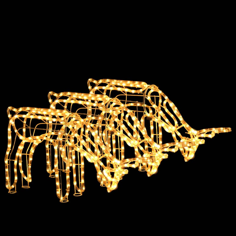 vidaXL 3 db meleg fehér karácsonyi rénszarvas forma 73 x 31 x 45 cm