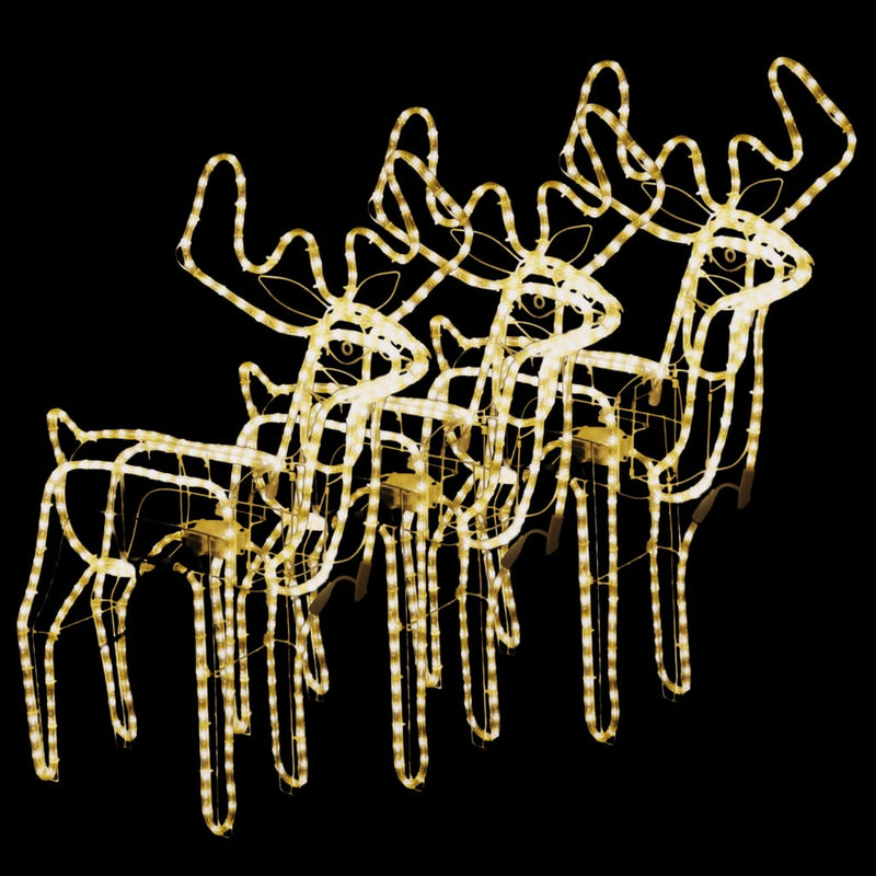 vidaXL 3 db meleg fehér karácsonyi rénszarvasforma mozgó fejjel