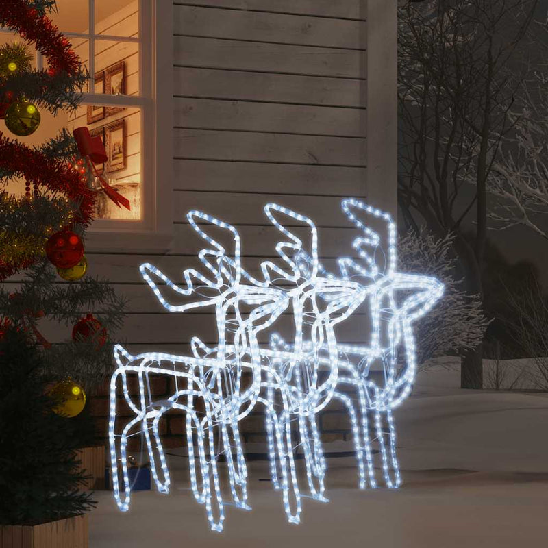 vidaXL 3 db hideg fehér karácsonyi rénszarvas forma 76 x 42 x 87 cm