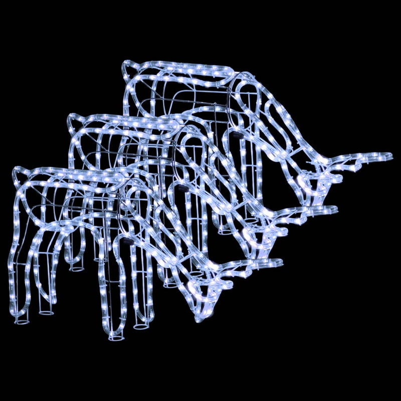 vidaXL 3 db hideg fehér karácsonyi rénszarvas forma 73 x 31 x 45 cm