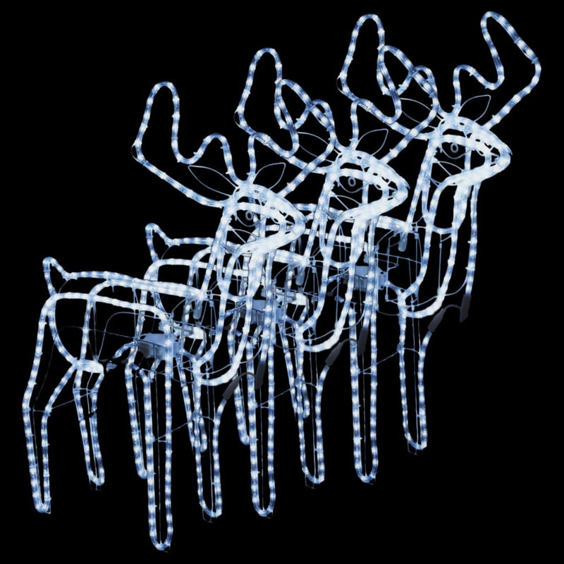 vidaXL 3 db hideg fehér karácsonyi rénszarvas mozgó fejjel 76x42x87 cm
