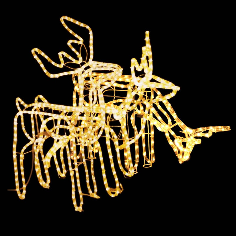 vidaXL 3 részes meleg fehér fényű karácsonyi rénszarvasfigura