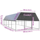 vidaXL kültéri horganyzott acél tyúkól 3 x 10 x 2 m