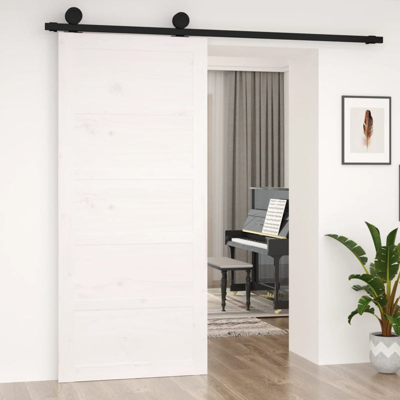 vidaXL fehér tömör fenyőfa istálló stílusú ajtó 90x1,8x204,5 cm