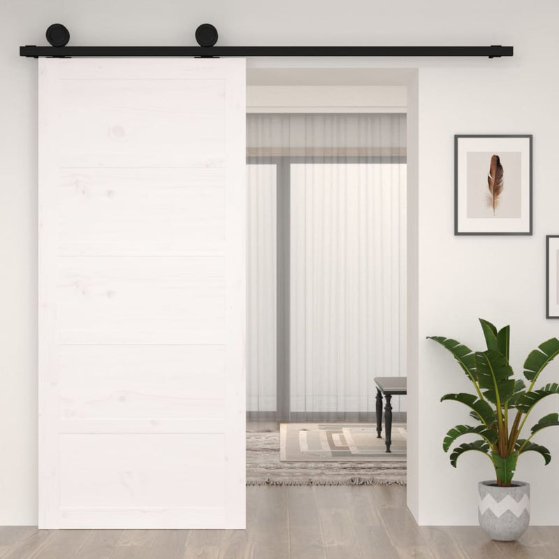 vidaXL fehér tömör fenyőfa istálló stílusú ajtó 90x1,8x204,5 cm