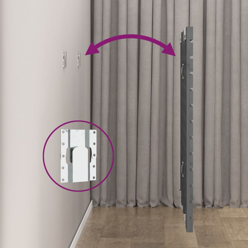 vidaXL szürke tömör fenyőfa fali fejtámla 106 x 3 x 91,5 cm