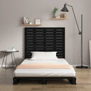 vidaXL fekete tömör fenyőfa fali fejtámla 96 x 3 x 91,5 cm