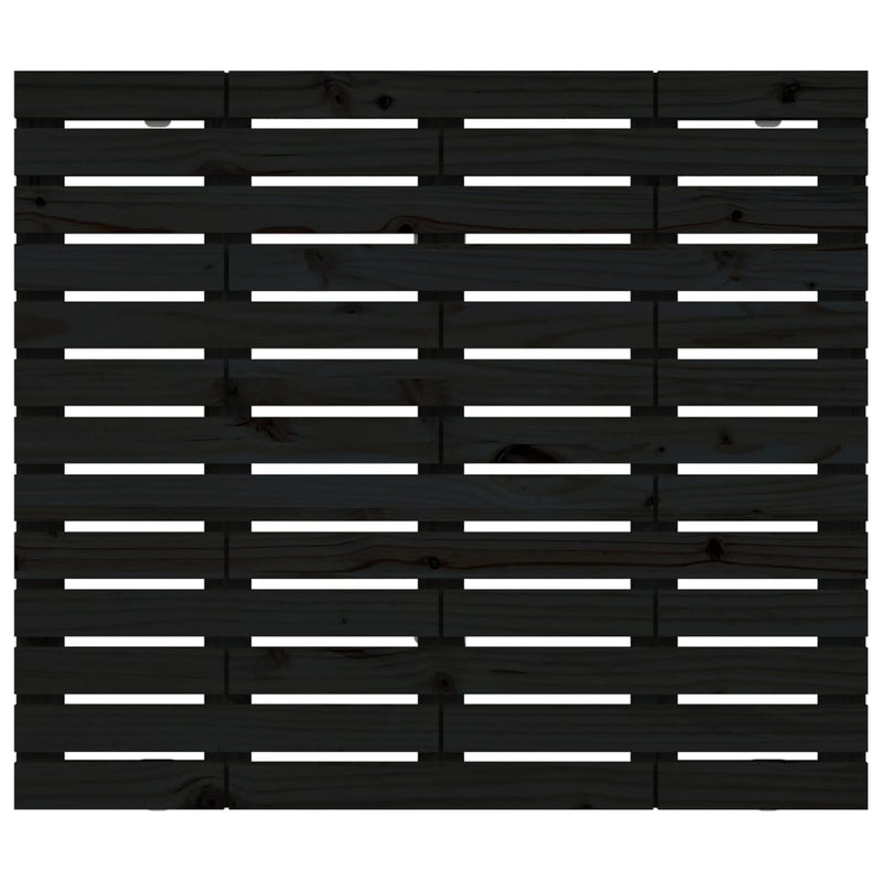 vidaXL fekete tömör fenyőfa fali fejtámla 126 x 3 x 91,5 cm
