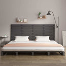 vidaXL szürke tömör fenyőfa fali fejtámla 156 x 3 x 91,5 cm