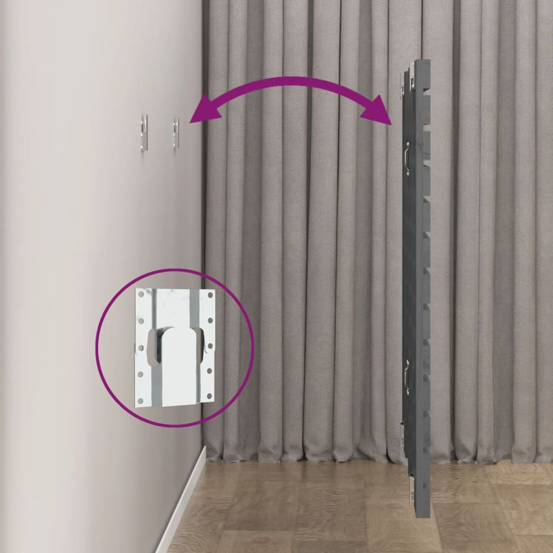 vidaXL szürke tömör fenyőfa fali fejtámla 166 x 3 x 91,5 cm