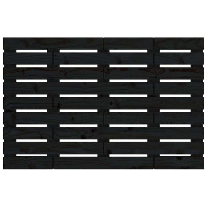 vidaXL fekete tömör fenyőfa fali fejtámla 106 x 3 x 63 cm