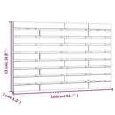 vidaXL fekete tömör fenyőfa fali fejtámla 106 x 3 x 63 cm