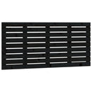 vidaXL fekete tömör fenyőfa fali fejtámla 146x3x63 cm