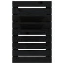 vidaXL 2 db fekete tömör fenyőfa falra szerelhető éjjeli polc