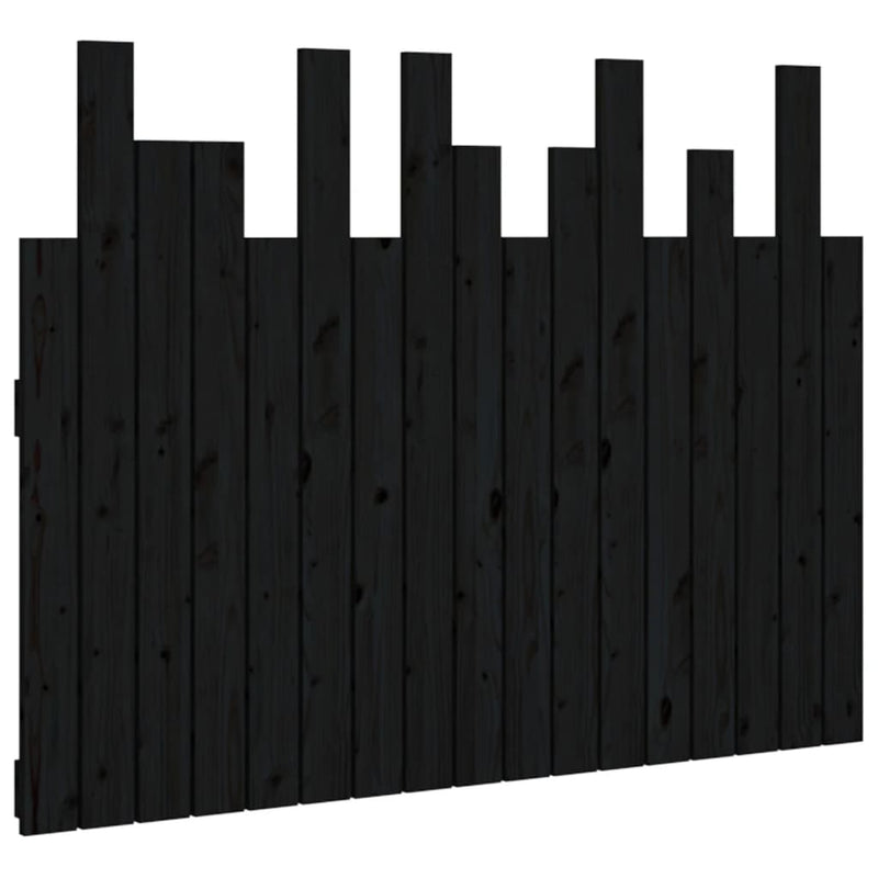vidaXL fekete tömör fenyőfa fali fejtámla 108 x 3 x 80 cm