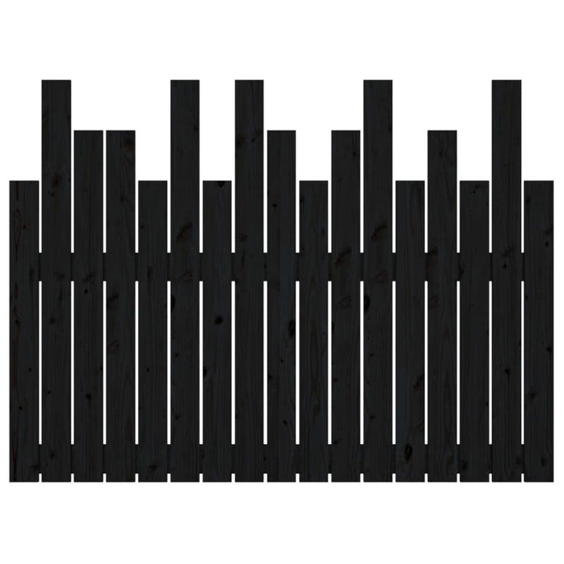 vidaXL fekete tömör fenyőfa fali fejtámla 108 x 3 x 80 cm