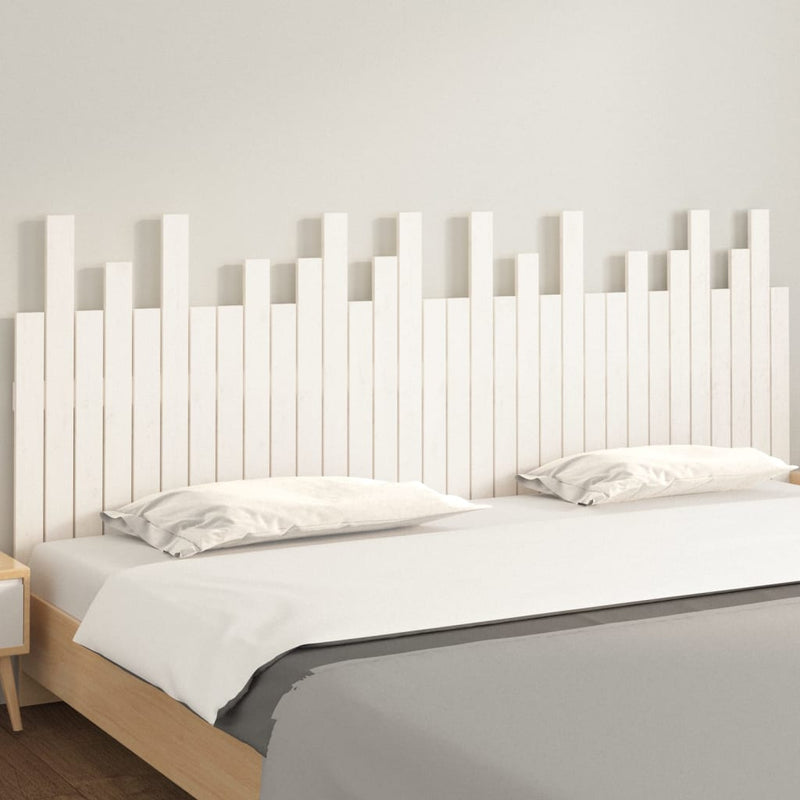 vidaXL fehér tömör fenyőfa fali fejtámla 204x3x80 cm