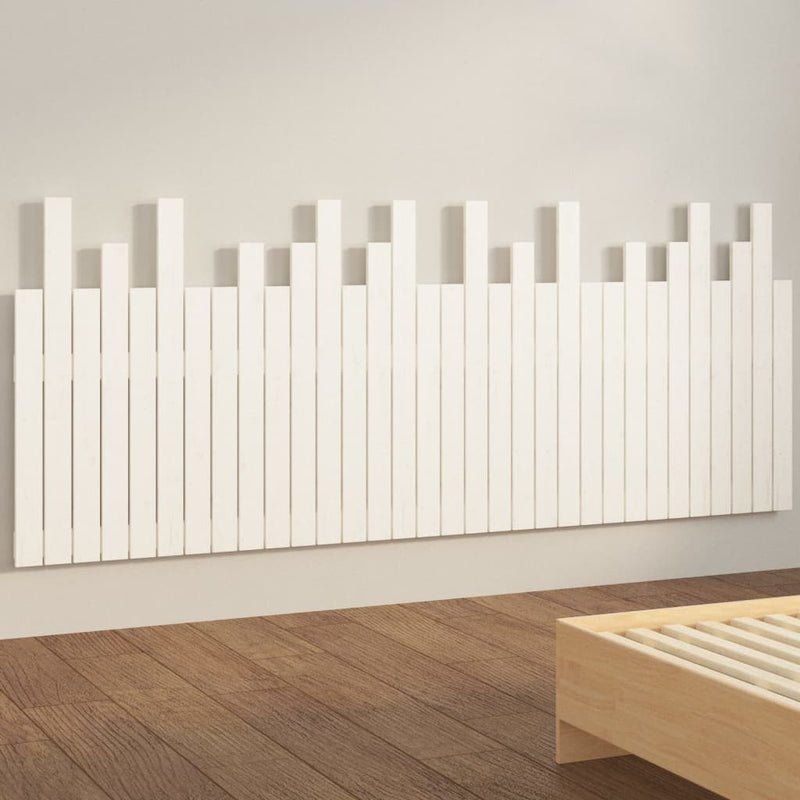vidaXL fehér tömör fenyőfa fali fejtámla 204x3x80 cm