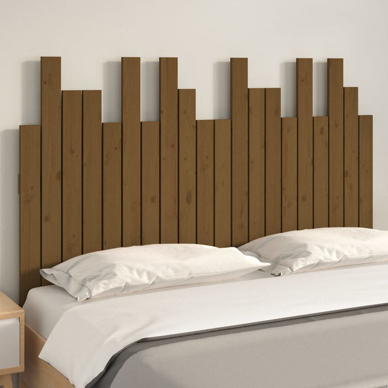 vidaXL mézbarna tömör fenyőfa fali fejtámla 127,5 x 3 x 80 cm