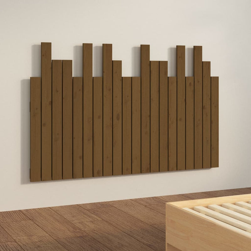 vidaXL mézbarna tömör fenyőfa fali fejtámla 127,5 x 3 x 80 cm
