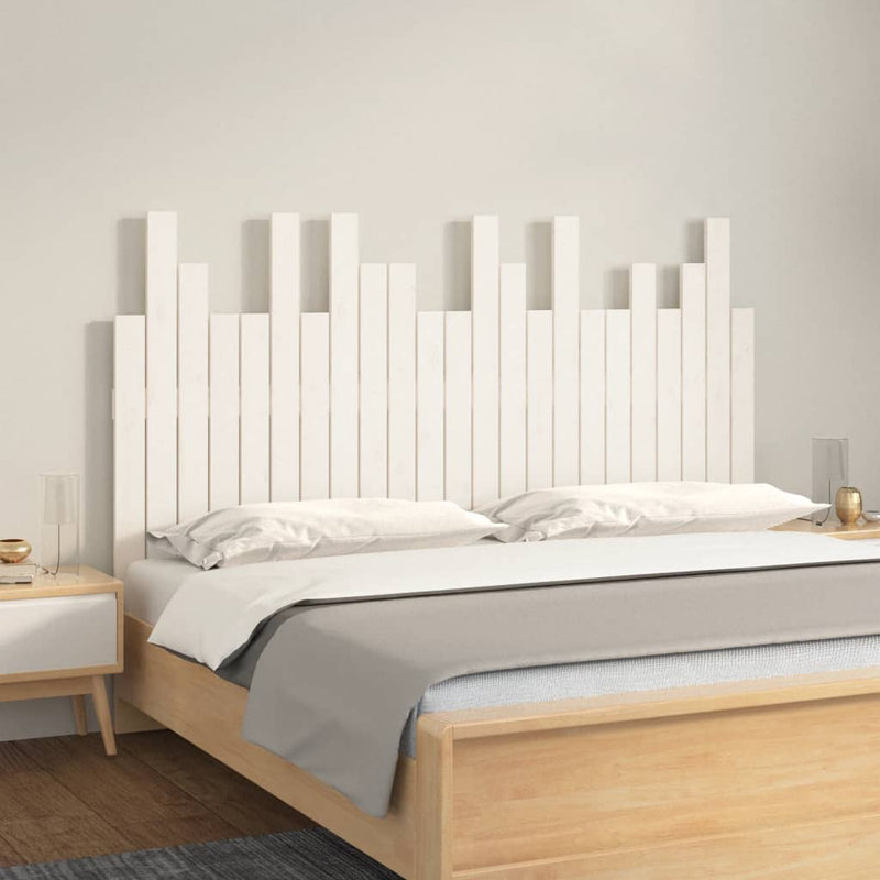 vidaXL fehér tömör fenyőfa fali fejtámla 146,5 x 3 x 80 cm