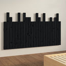 vidaXL fekete tömör fenyőfa fali fejtámla 146,5 x 3 x 80 cm