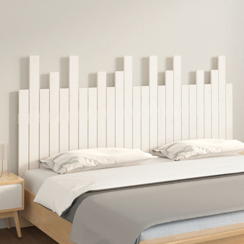 vidaXL fehér tömör fenyőfa fali fejtámla 159,5x3x80 cm