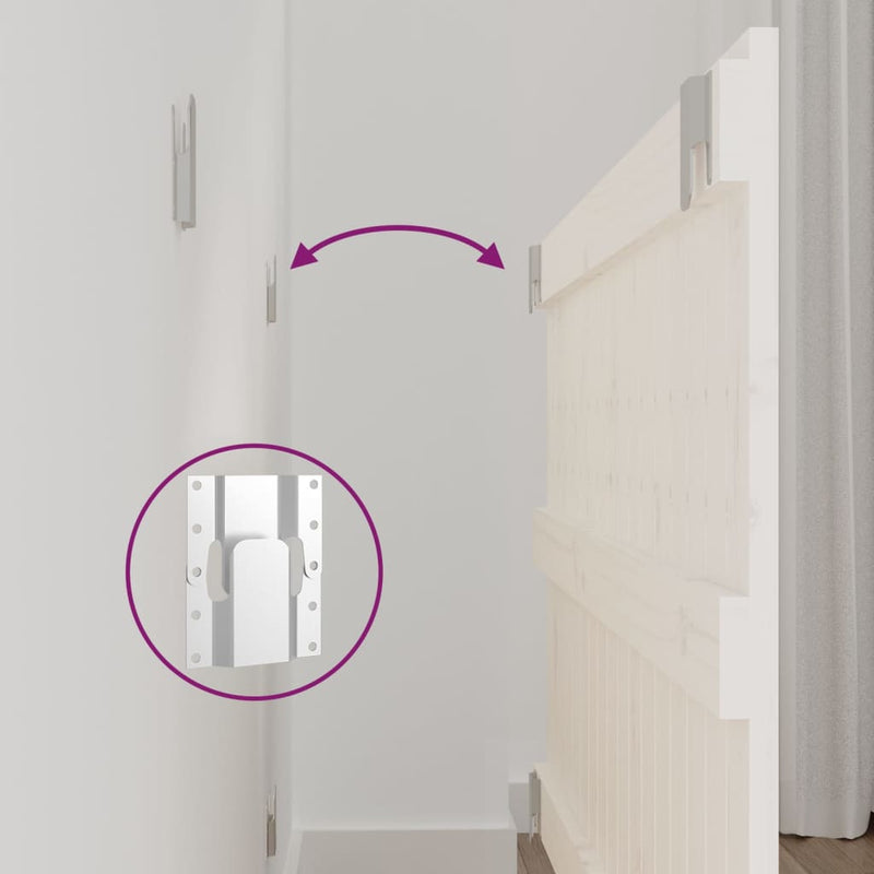 vidaXL fehér tömör fenyőfa fali fejtámla 108 x 3 x 60 cm
