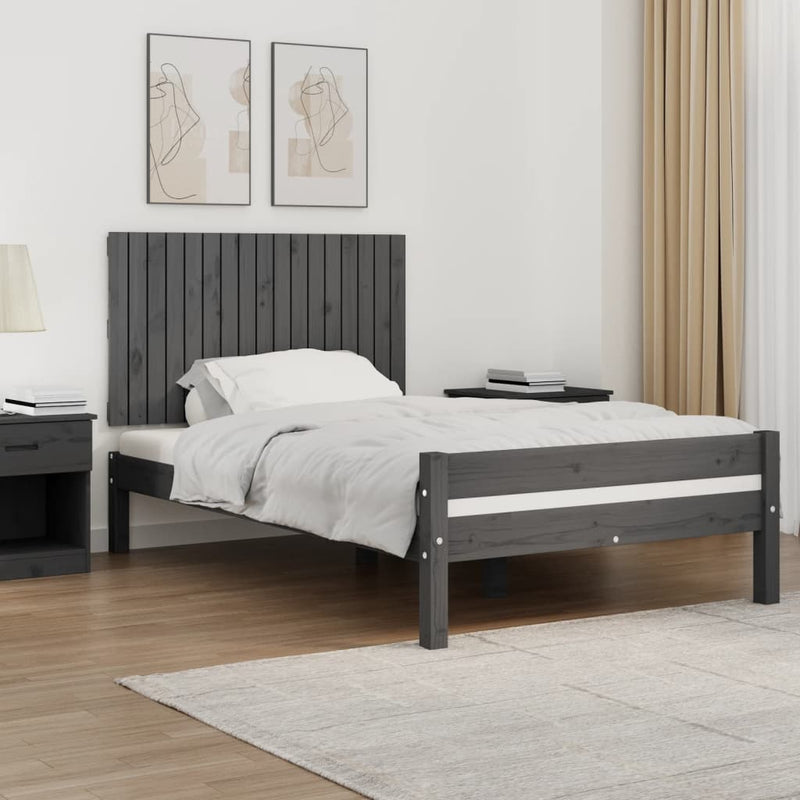 vidaXL szürke tömör fenyőfa fali fejtámla 108 x 3 x 60 cm