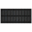 vidaXL fekete tömör fenyőfa fali fejtámla 127,5 x 3 x 60 cm
