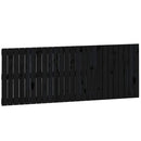 vidaXL fekete tömör fenyőfa fali fejtámla 159,5 x 3 x 60 cm