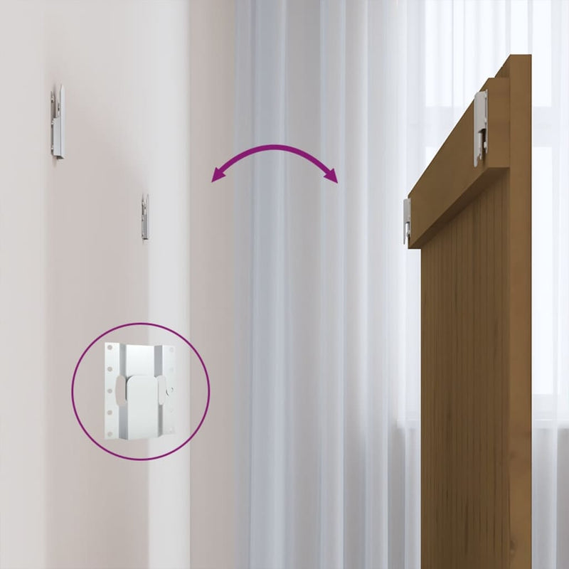 vidaXL mézbarna tömör fenyőfa fali fejtámla 108x3x90 cm