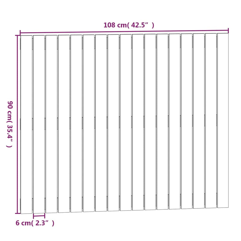 vidaXL mézbarna tömör fenyőfa fali fejtámla 108x3x90 cm