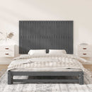 vidaXL szürke tömör fenyőfa fali fejtámla 147 x 3 x 90 cm