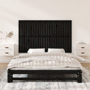 vidaXL fekete tömör fenyőfa fali fejtámla 147 x 3 x 90 cm