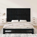 vidaXL fekete tömör fenyőfa fali fejtámla 159,5x3x90 cm