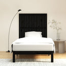 vidaXL fekete tömör fenyőfa fali fejtámla 108 x 3 x 110 cm