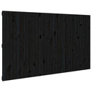vidaXL fekete tömör fenyőfa fali fejtámla 204x3x110 cm